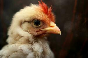 ai generado pequeño pollo de cerca. generar ai foto