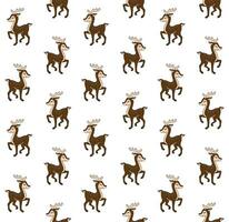 Vector seamless pattern of hand drawn flat deer