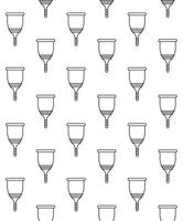 Vector seamless pattern of flat menstrual cup