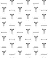 Vector seamless pattern of flat menstrual cup