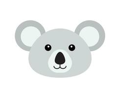 Vector flat cartoon koala face