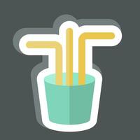 Sticker Straw. related to Plastic Pollution symbol. simple design editable. simple illustration vector