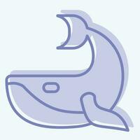 Icon Whale. related to Plastic Pollution symbol. two tone style. simple design editable. simple illustration vector