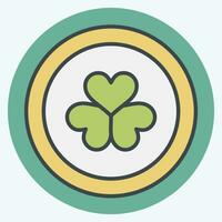 Icon Coin. related to Ireland symbol. color mate style. simple design editable. simple illustration vector
