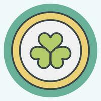 Icon Coin. related to Ireland symbol. color mate style. simple design editable. simple illustration vector