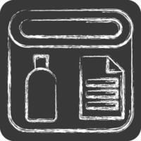 Icon Recycle Bin. related to Plastic Pollution symbol. chalk Style. simple design editable. simple illustration vector