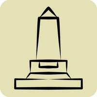 Icon Wellington Monument. related to Ireland symbol. hand drawn style. simple design editable. simple illustration vector