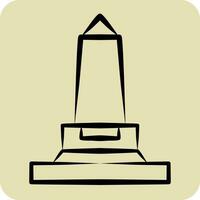 Icon Wellington Monument. related to Ireland symbol. hand drawn style. simple design editable. simple illustration vector