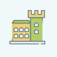 Icon Dubun Castle. related to Ireland symbol. doodle style. simple design editable. simple illustration vector