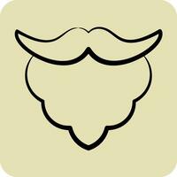 Icon Beard. related to Ireland symbol. hand drawn style. simple design editable. simple illustration vector
