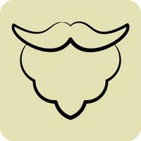 Icon Beard. related to Ireland symbol. hand drawn style. simple design editable. simple illustration vector