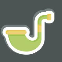 Sticker Smoking Pipe. related to Ireland symbol. simple design editable. simple illustration vector