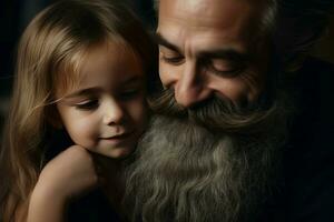 AI generated Bearded man bonding child. Generate ai photo