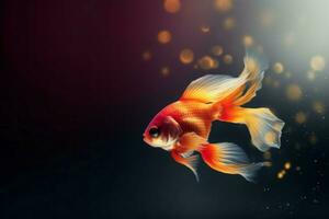 AI generated Abstract goldfish on dark background. Generate ai photo