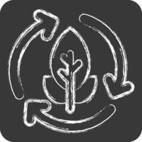 Icon Compostable. related to Plastic Pollution symbol. chalk Style. simple design editable. simple illustration vector