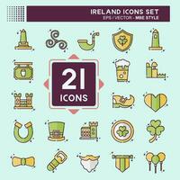 Icon Set Ireland. related to Holiday symbol. MBE style. simple design editable. simple illustration vector