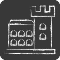 Icon Dubun Castle. related to Ireland symbol. chalk Style. simple design editable. simple illustration vector