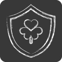 Icon Shield. related to Ireland symbol. chalk Style. simple design editable. simple illustration vector