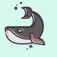 Icon Whale. related to Plastic Pollution symbol. MBE style. simple design editable. simple illustration vector