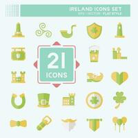 Icon Set Ireland. related to Holiday symbol. flat style. simple design editable. simple illustration vector