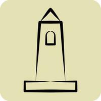 Icon Rish Round Tower. related to Ireland symbol. hand drawn style. simple design editable. simple illustration vector