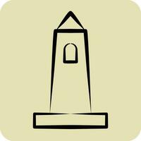 Icon Rish Round Tower. related to Ireland symbol. hand drawn style. simple design editable. simple illustration vector