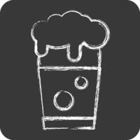 Icon Pint of Beer. related to Ireland symbol. chalk Style. simple design editable. simple illustration vector