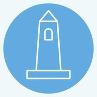 Icon Rish Round Tower. related to Ireland symbol. blue eyes style. simple design editable. simple illustration vector