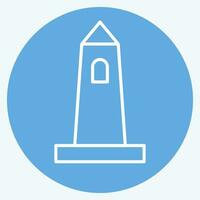 Icon Rish Round Tower. related to Ireland symbol. blue eyes style. simple design editable. simple illustration vector