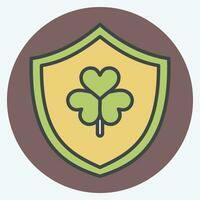 Icon Shield. related to Ireland symbol. color mate style. simple design editable. simple illustration vector