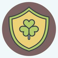 Icon Shield. related to Ireland symbol. color mate style. simple design editable. simple illustration vector