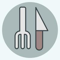 icono cuchillería. relacionado a el plastico contaminación símbolo. color compañero estilo. sencillo diseño editable. sencillo ilustración vector