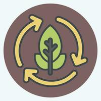 Icon Compostable. related to Plastic Pollution symbol. color mate style. simple design editable. simple illustration vector