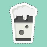 Sticker line cut Pint of Beer. related to Ireland symbol. simple design editable. simple illustration vector