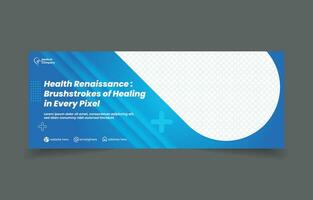 medical banner social media cover design abstract background blue color vector