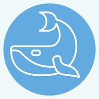 icono ballena. relacionado a el plastico contaminación símbolo. azul ojos estilo. sencillo diseño editable. sencillo ilustración vector