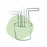 Icon Straw. related to Plastic Pollution symbol. Color Spot Style. simple design editable. simple illustration vector