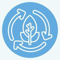 Icon Compostable. related to Plastic Pollution symbol. blue eyes style. simple design editable. simple illustration vector