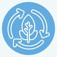 Icon Compostable. related to Plastic Pollution symbol. blue eyes style. simple design editable. simple illustration vector