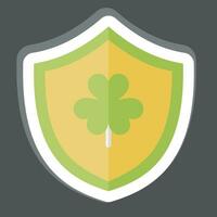 Sticker Shield. related to Ireland symbol. simple design editable. simple illustration vector