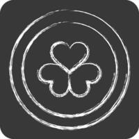 Icon Coin. related to Ireland symbol. chalk Style. simple design editable. simple illustration vector