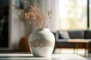 AI generated White porcelain vase classic. Generate Ai photo