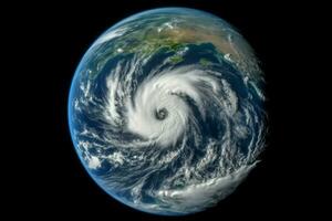 AI generated Hurricane satellite view. Generate ai photo