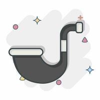 Icon Smoking Pipe. related to Ireland symbol. comic style. simple design editable. simple illustration vector