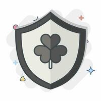 Icon Shield. related to Ireland symbol. comic style. simple design editable. simple illustration vector