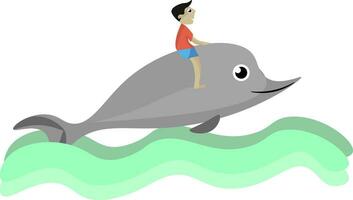 Cute dolphin illustration vector