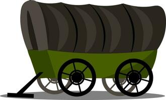 a covered wagon with wheels on a white background vector