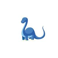 a blue dinosaur with a long tail on a white background vector