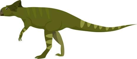 un ilustración de un dinosaurio en pie en sus posterior piernas vector