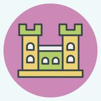 Icon Malahide Castle. related to Ireland symbol. color mate style. simple design editable. simple illustration vector